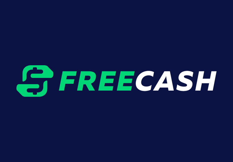 Freecash logo with green coin icon and bold lettering.